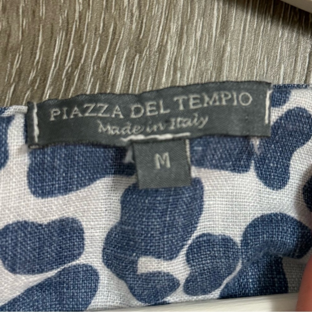 Piazza Del Tempio Italy Women's Leopard Print 100% Linen Dress Med Spring Beach - Picture 11 of 11